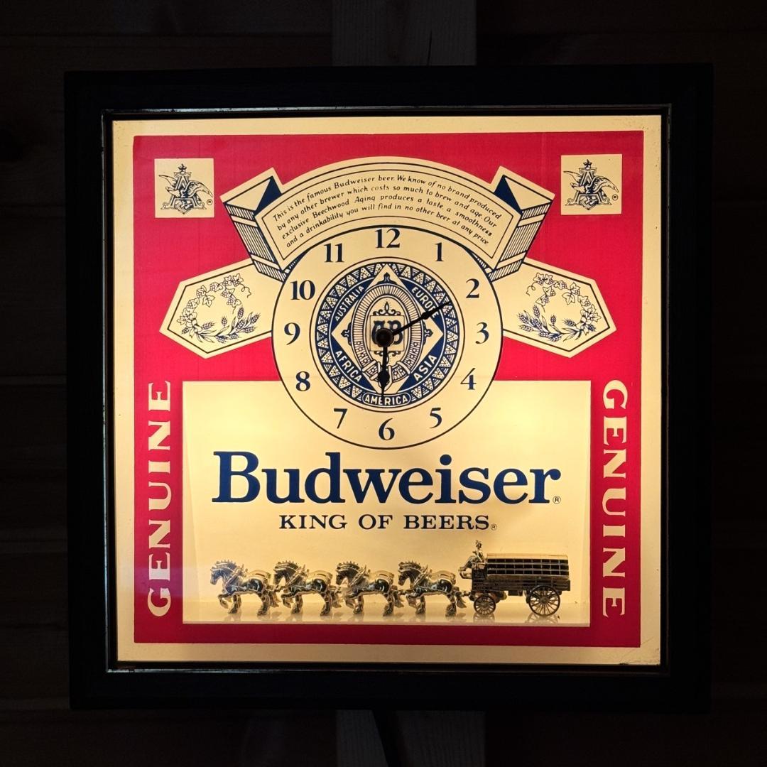 Budweiser バドワイザー ビンテージ 時計 壁掛け時計 ライト ビール