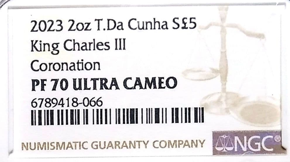 2023 チャールズ三世 戴冠記念 2oz £5 銀貨 NGC PF70UC
