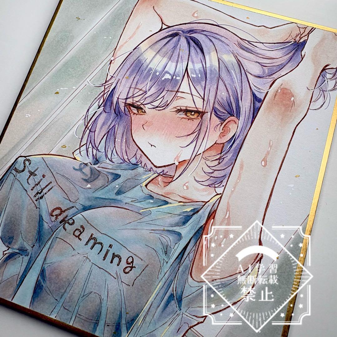 ゆ*り様 一点物 オリジナル 色紙 手描きイラスト アナログ 女の子 創作 原画