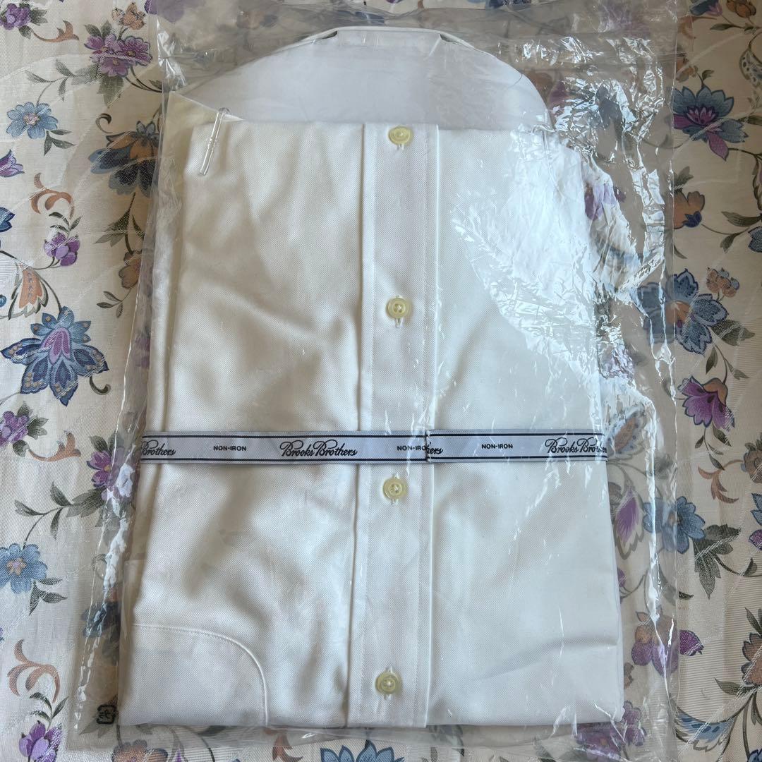 新品未使用ブルックスブラザーズ長袖コットンシャツ ホワイト15 1/2-2/3￼