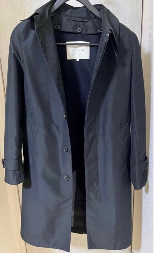 マッキントッシュ ステンカラーコート ブラック 38サイズ ライナー・ベルト付き