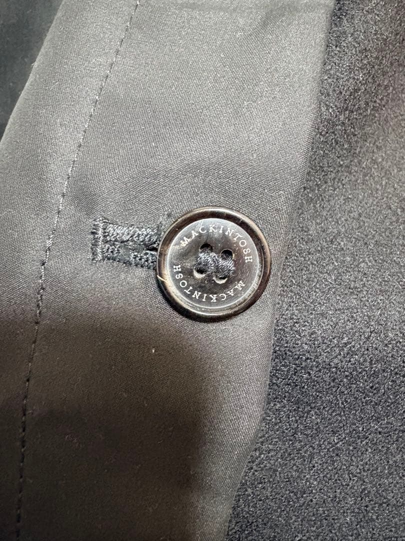 マッキントッシュ ステンカラーコート ブラック 38サイズ ライナー・ベルト付き
