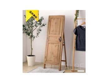 ★お洒落★ 扉付き飛散防止 ドアミラー 全身ミラー 姿見 天然木 全3色