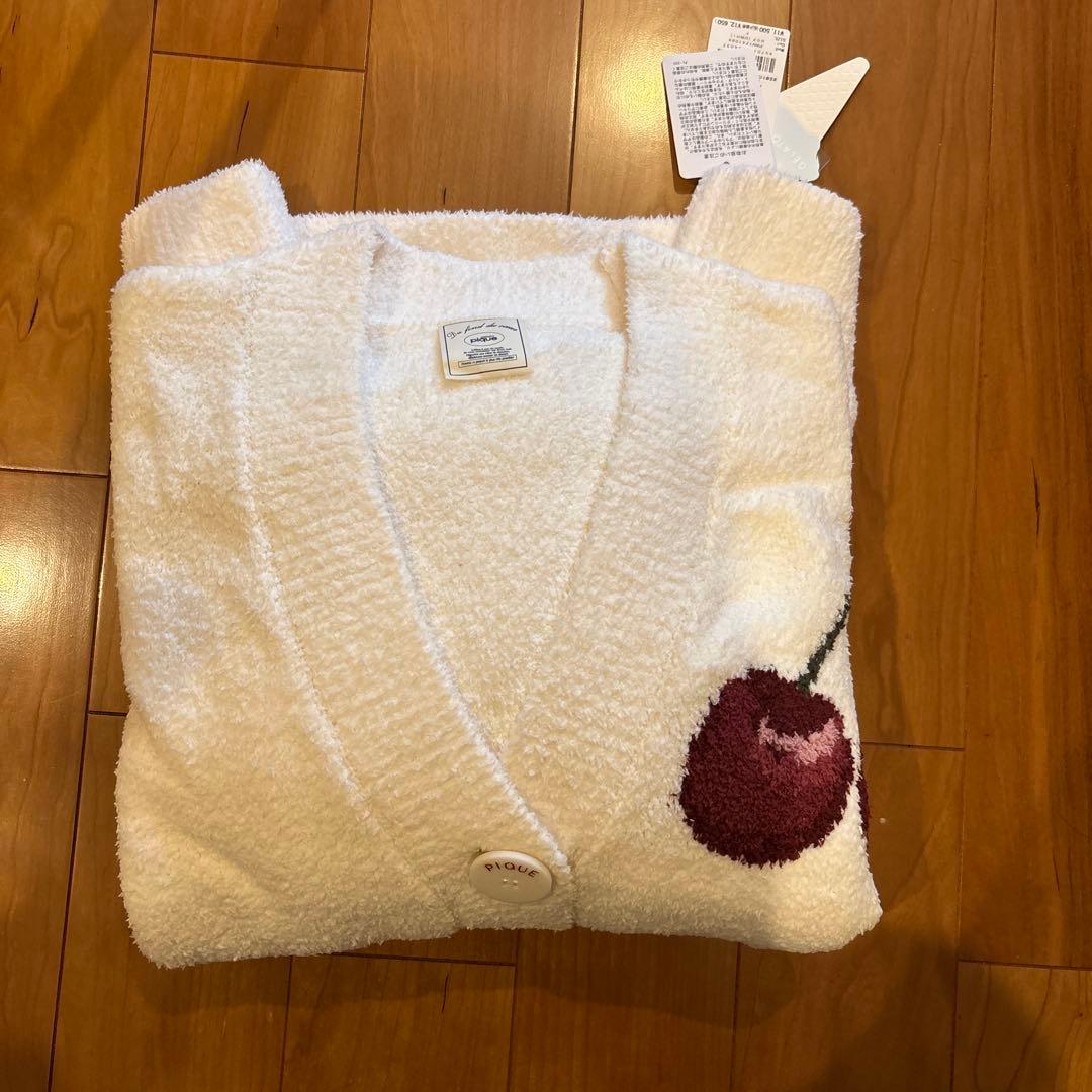 ジェラートピケ　カーディガン　チェリー