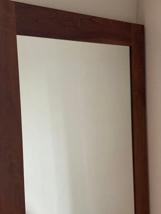 ウォールナット　特大国産ミラー　美品