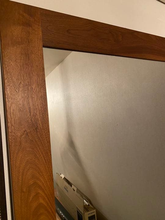 ウォールナット　特大国産ミラー　美品