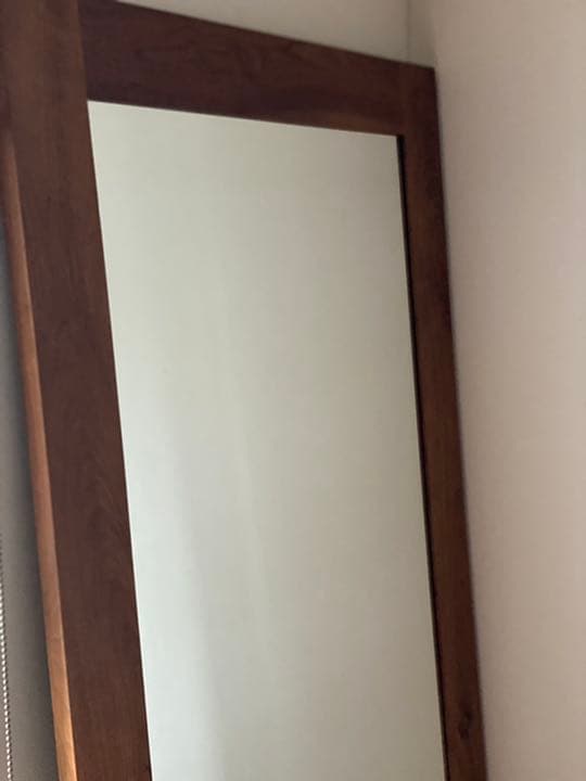 ウォールナット　特大国産ミラー　美品