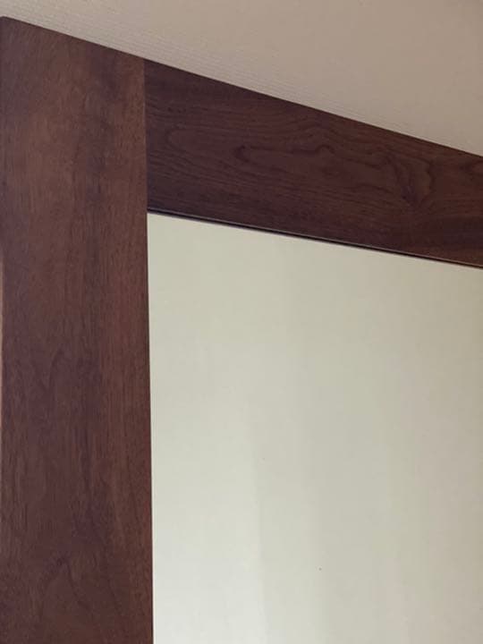 ウォールナット　特大国産ミラー　美品