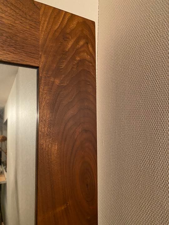 ウォールナット　特大国産ミラー　美品