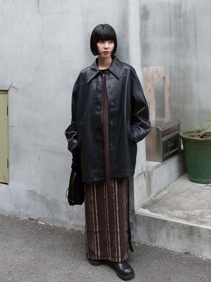 【anuke アンヌーク】Ecoleather Over Jacket