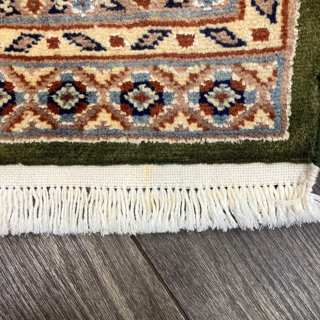 61x46パキスタン手織り絨毯ミニラグ訳あり品写真10/11番