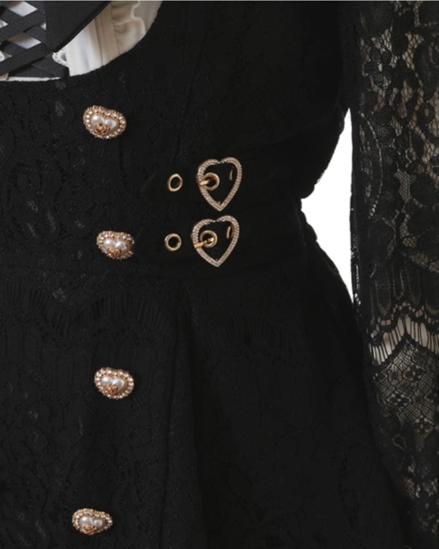 LIZLISA サイドハートバックルレースセットアップ