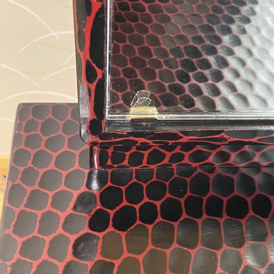 鎌倉彫 鏡台 一面鏡 アンティーク風 和家具 高級 ドレッサー 送料無料