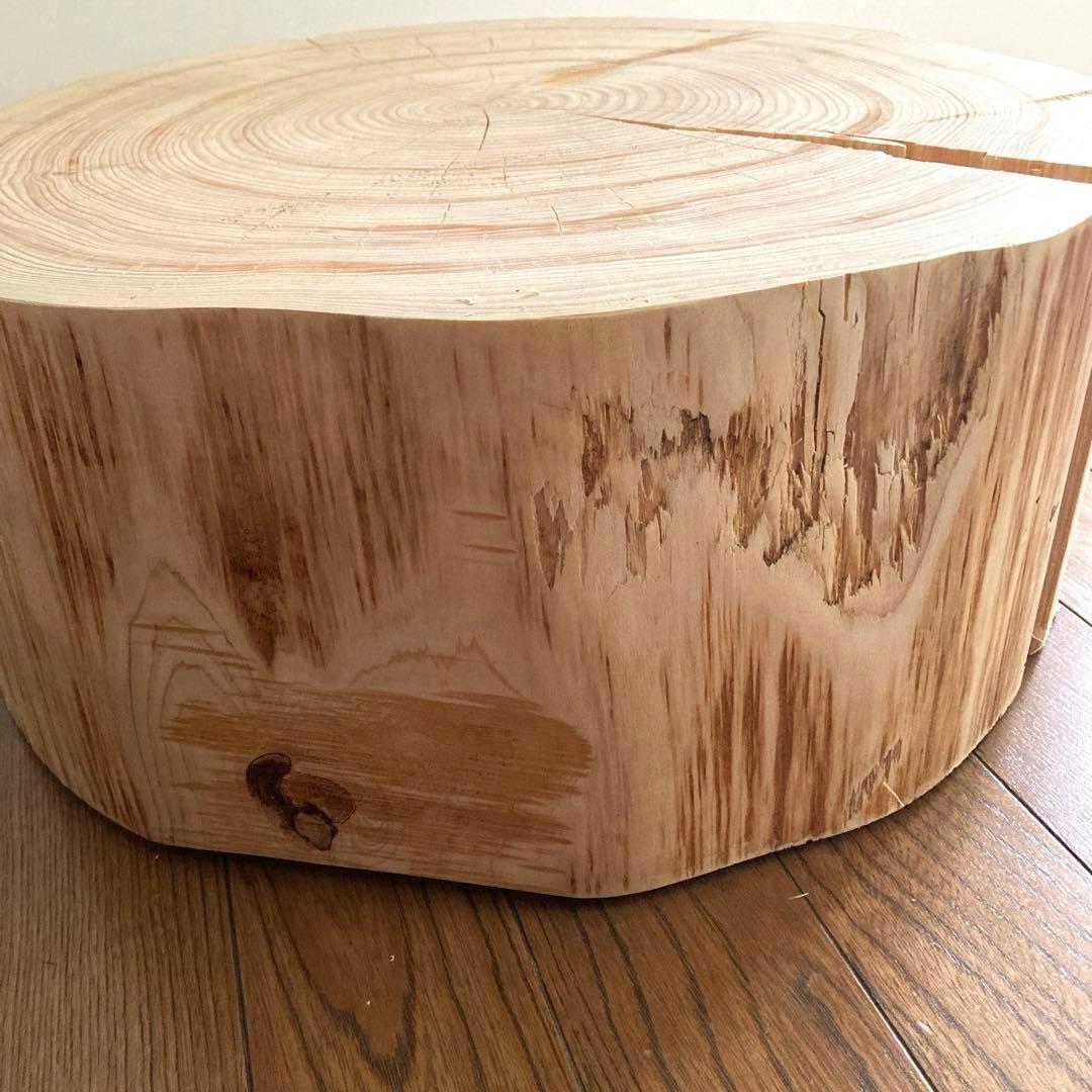 一枚板　切り株　ナチュラルウッド　特大43cm 樹齢約80年 ハンドメイドC