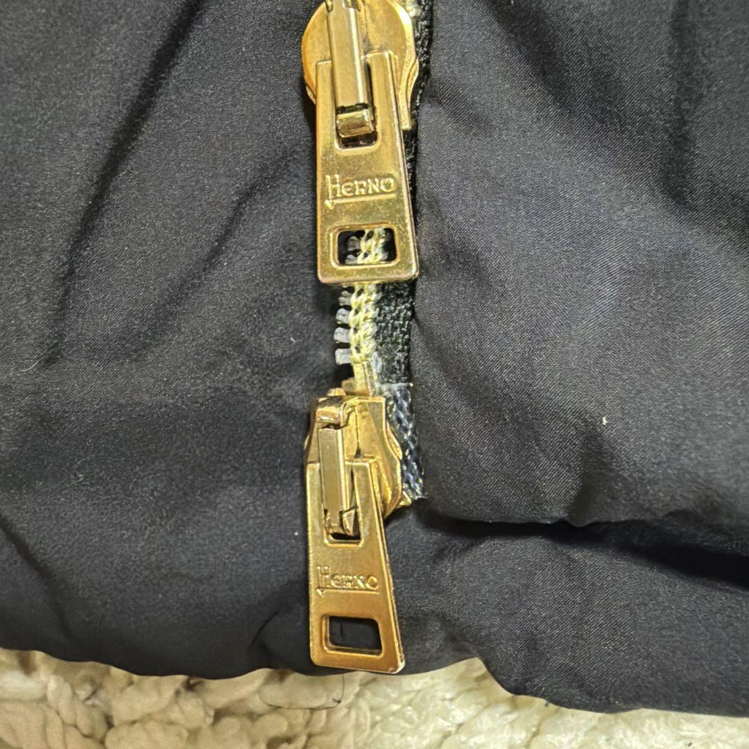 希少✨大きいサイズ 44 Herno ダウンコート 異素材 切り替え ドッキング