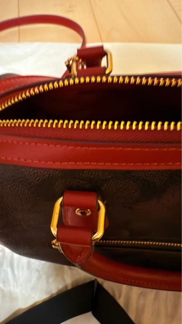 COACHバッグ ブラウン/レッド