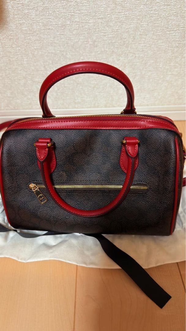 COACHバッグ ブラウン/レッド