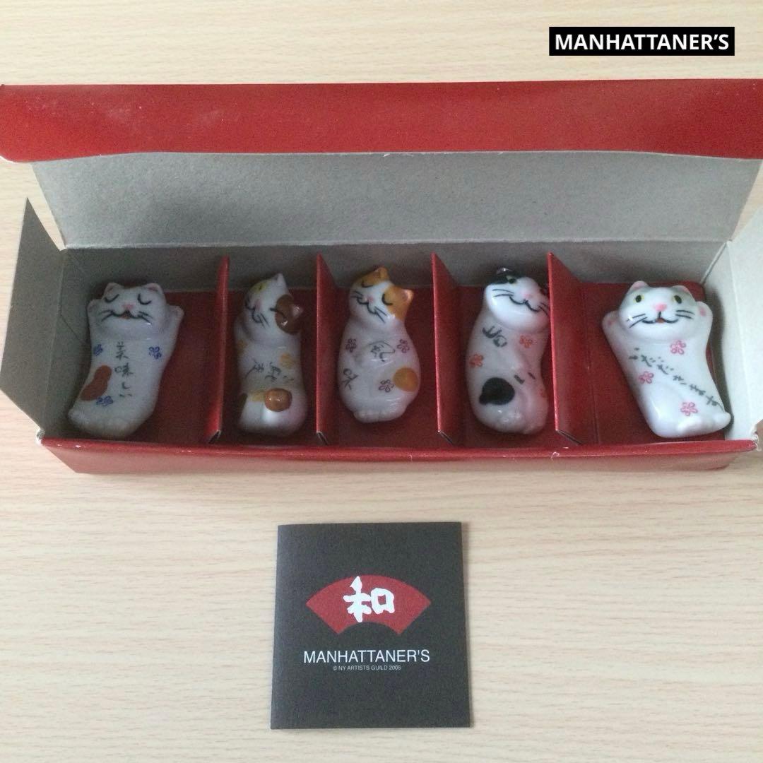 ✨セール✨【和　MANHATTANER’S 】箸置き5個セット　猫