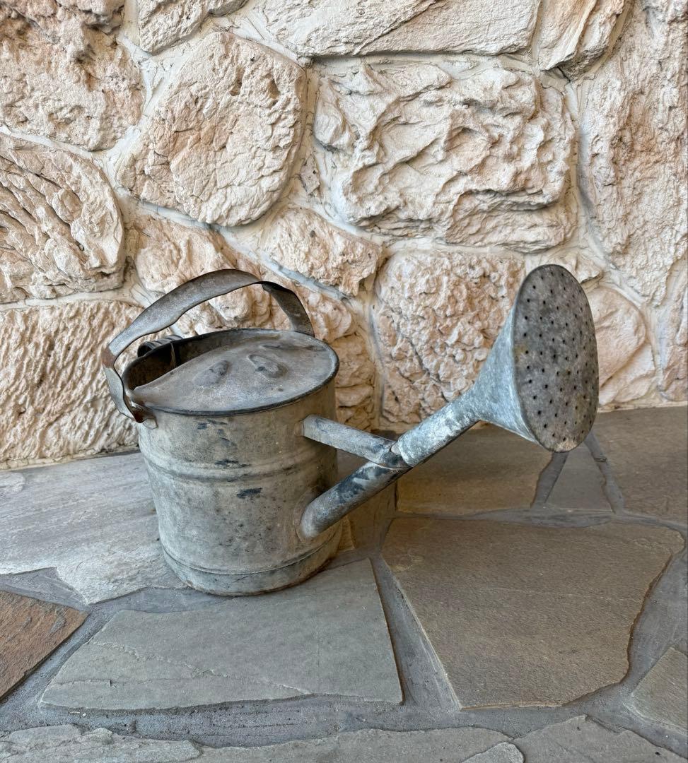 イギリスアンティーク　ブリキのジョウロ