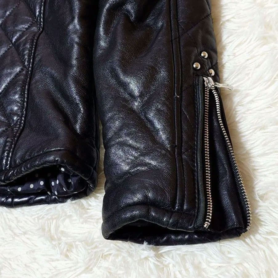 希少 ヴァンキッシュ【M】羊革 キルティングレザージャケット 黒 ☆美品☆
