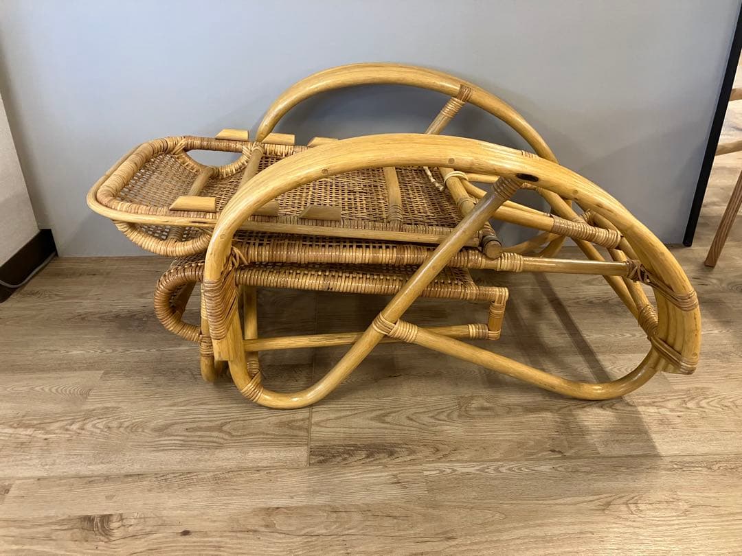 ラタン　リクライニングチェア　ジャンク品