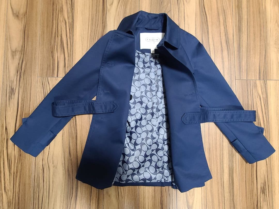 kaz　COACHネイビー トレンチコート　レディース　アウター　新品　S