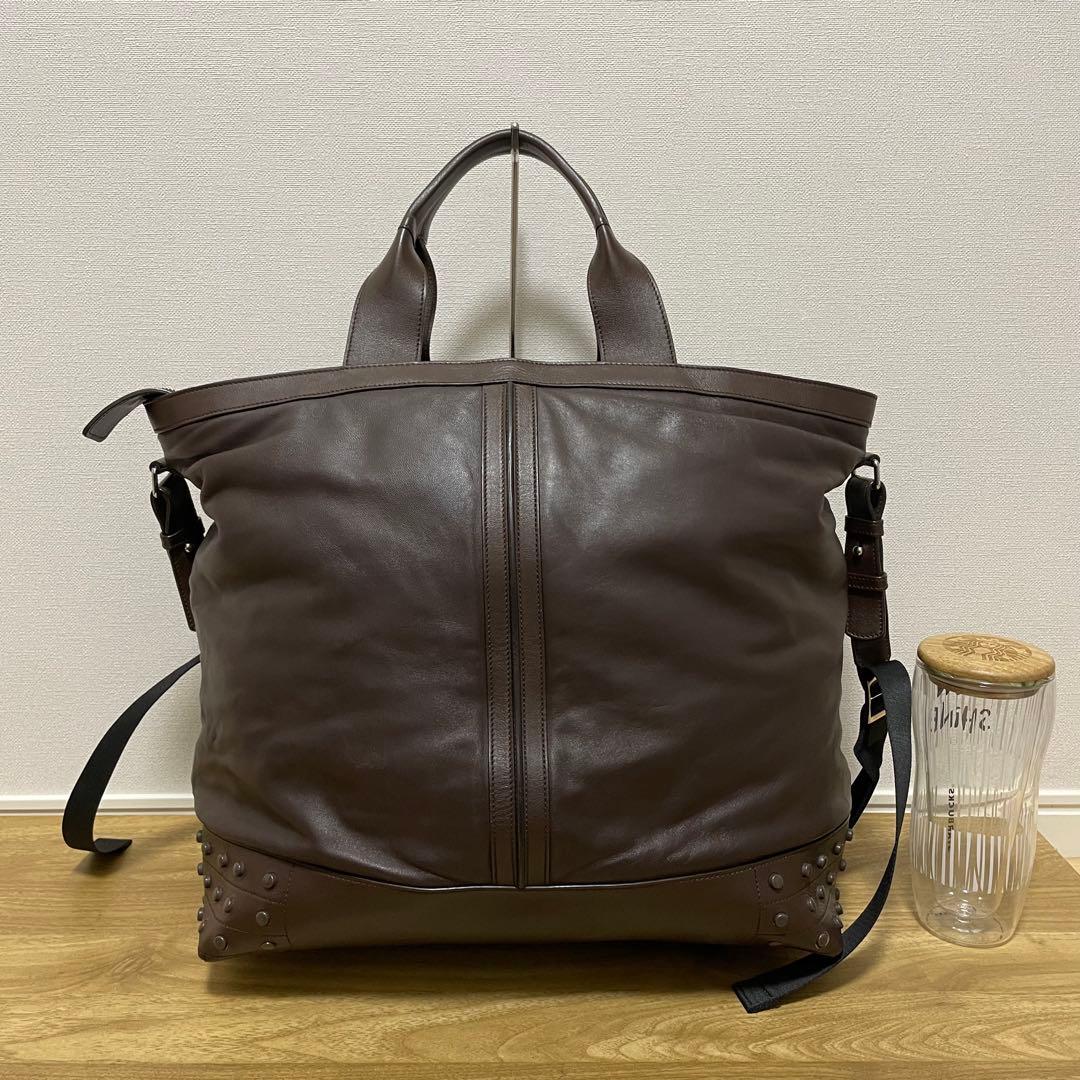 《美品》TOD’S （トッズ）レザー ハンドバッグ ダークブラウン