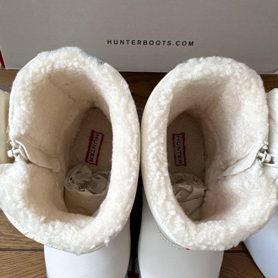 HUNTER ホワイト スノー　ブーツ　キッズ　19cm 子供　UK11