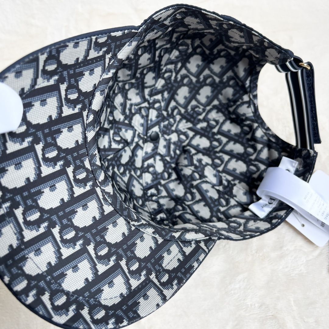 美品　ディオール　キャップ　無地　ネイビー　トロッター　57