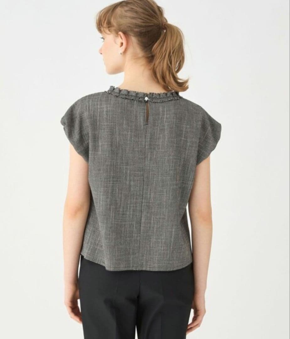 美品 ✨Ballsey ポリエステルレーヨン カラミ フレンチスリーブブラウス