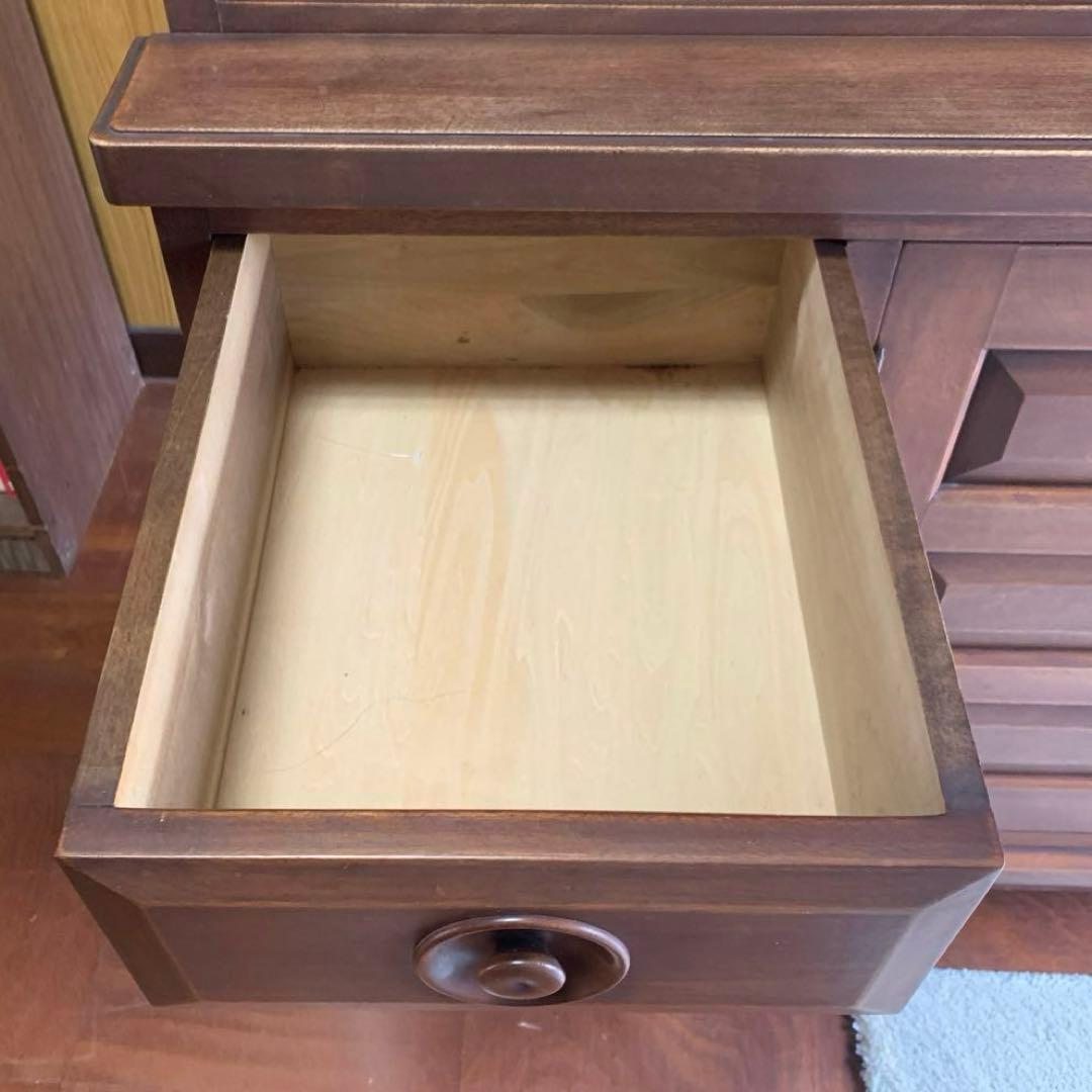 ガラス扉付きキャビネット　食器棚　本棚　辰巳木工　鳥取民藝家具　飾り棚　骨董