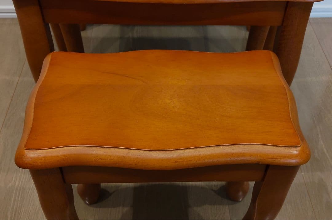 猫脚 ネストテーブル サイドテーブル 木製 アンティーク調 3台セット 台 家具