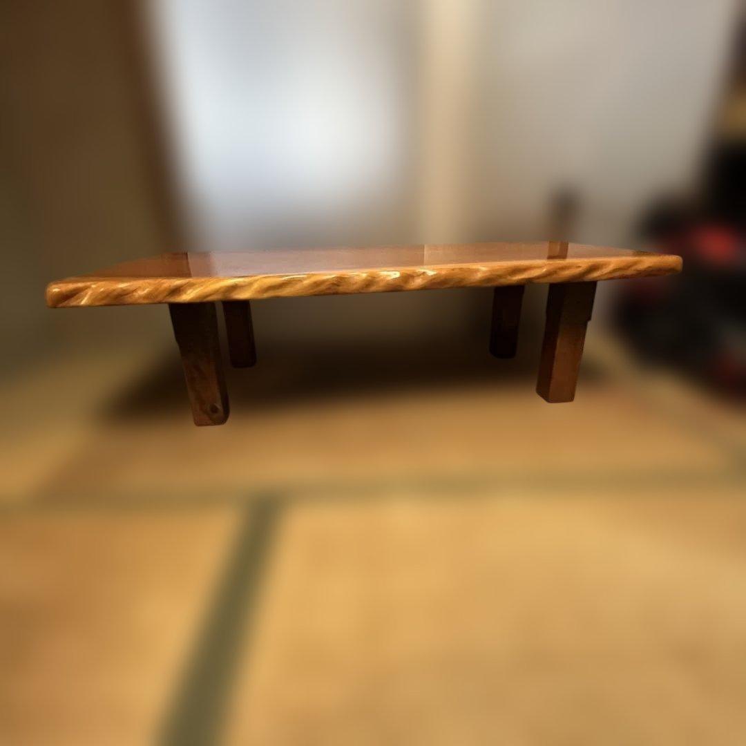 一枚板 無垢 天然木 耳付き 座卓 ローテーブル
