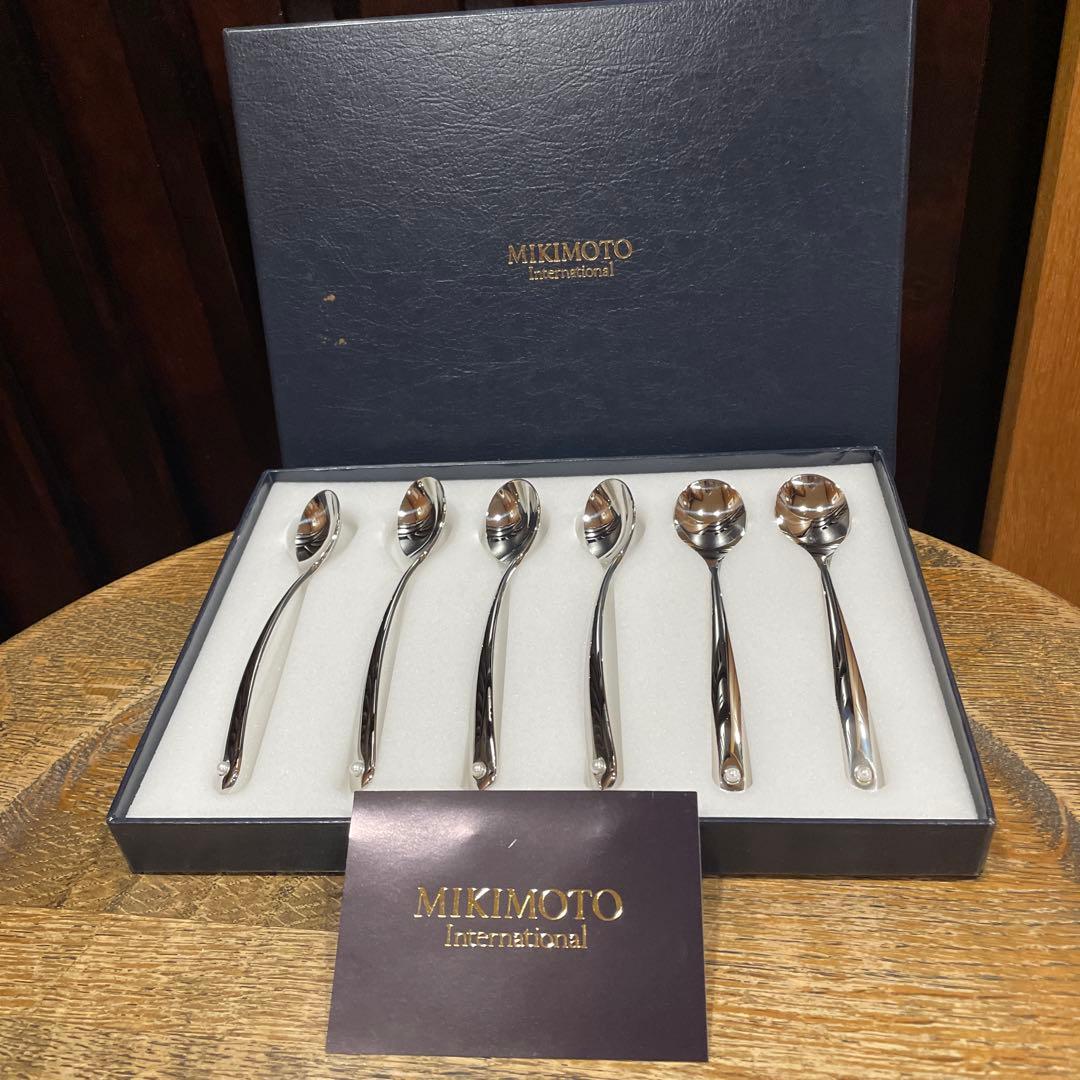 【新品未使用】MIKIMOTO パール付きティースプーン6本組