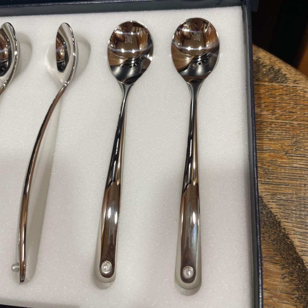 【新品未使用】MIKIMOTO パール付きティースプーン6本組
