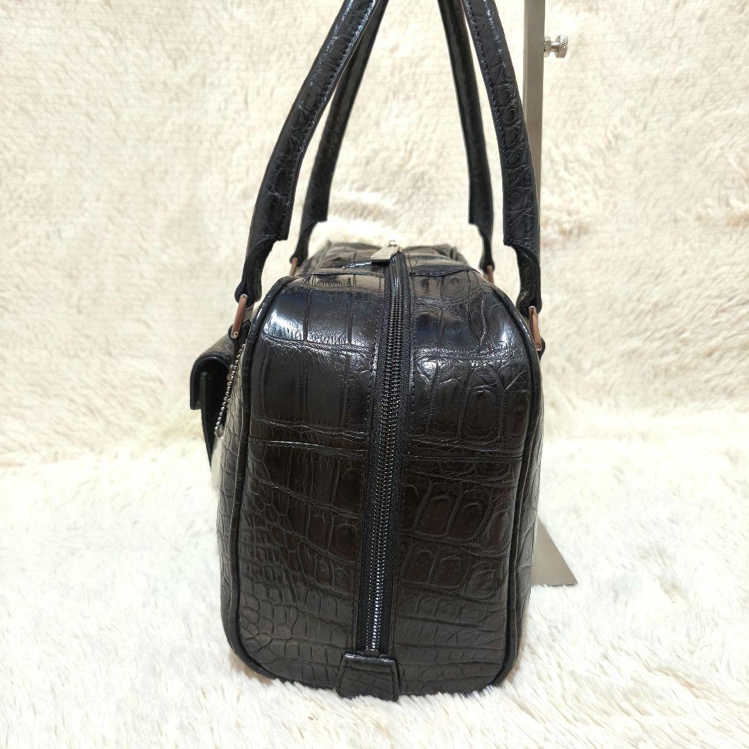 【美品】JRA・クロコダイル・ボストンバッグ・肩掛け・金具