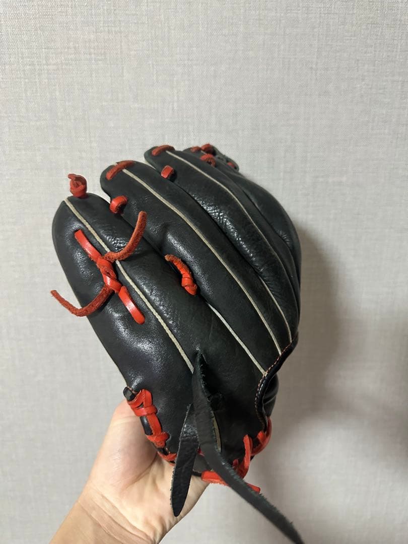 asics NEOREVIVE 軟式グローブ 黒/赤