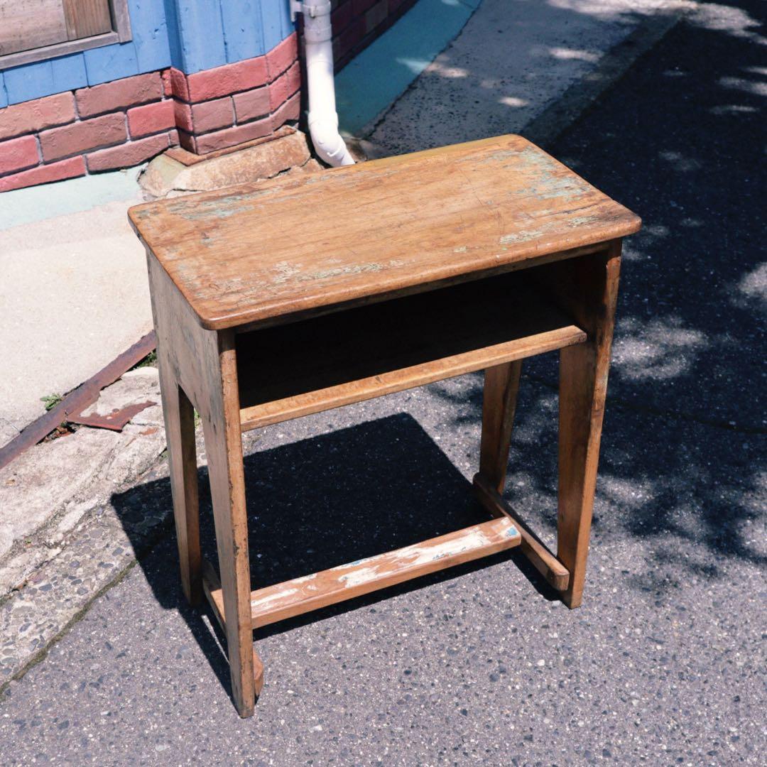 インド製　ビンテージ　木製デスク