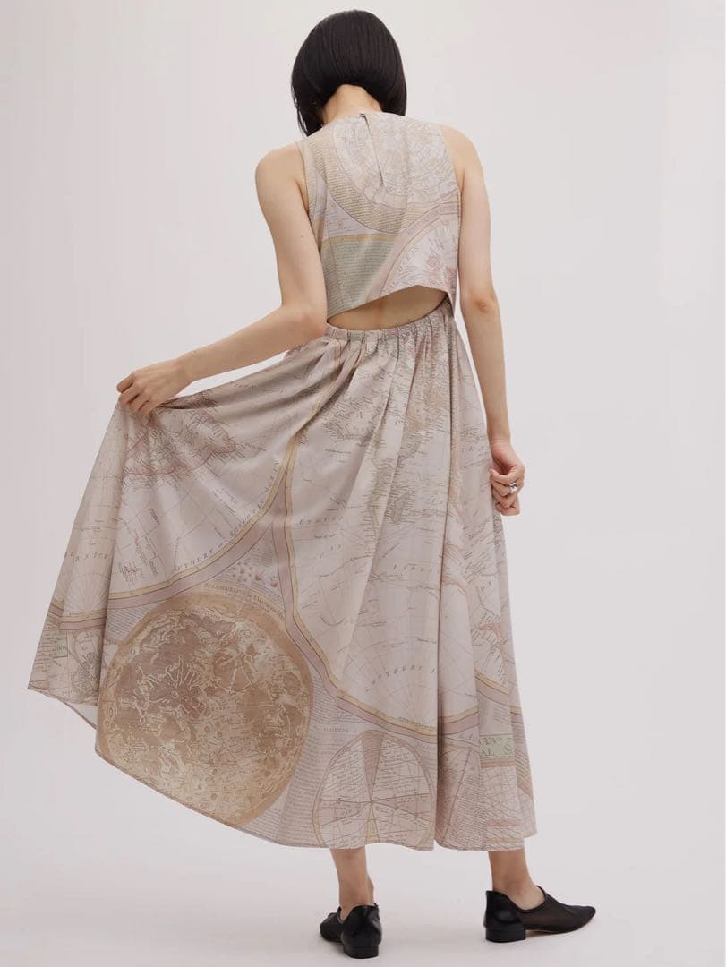 ワンピース CARTOGRAPHIC PATTERN DRESS