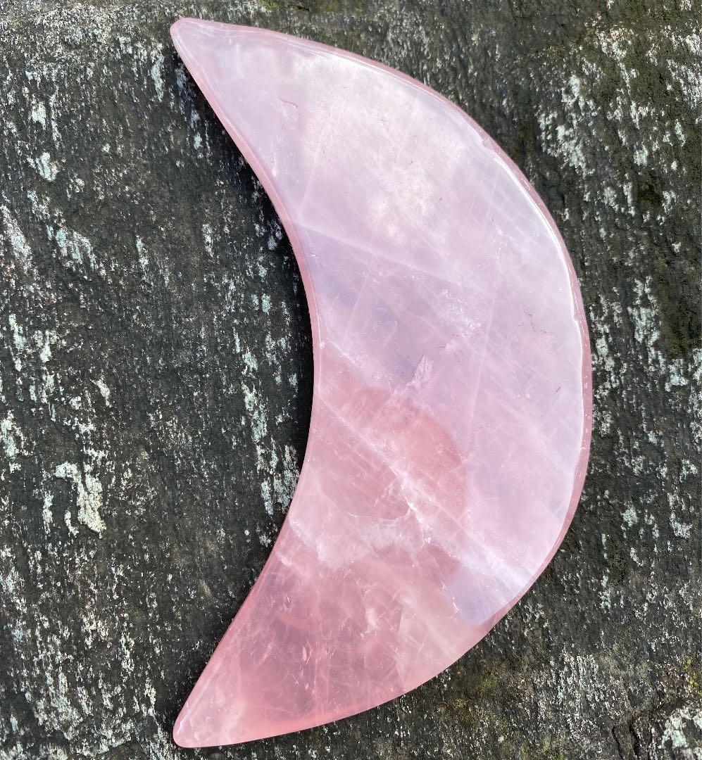 ローズクォーツ　原石　ムーン　プレート