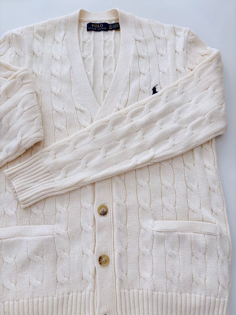 4*番様 ポロ　ラルフローレン　ケーブルニットカーディガン
