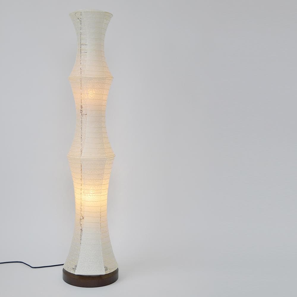 美濃和紙 和風 スタンド型フロアライト tower タワー 極み麻葉×麻葉白