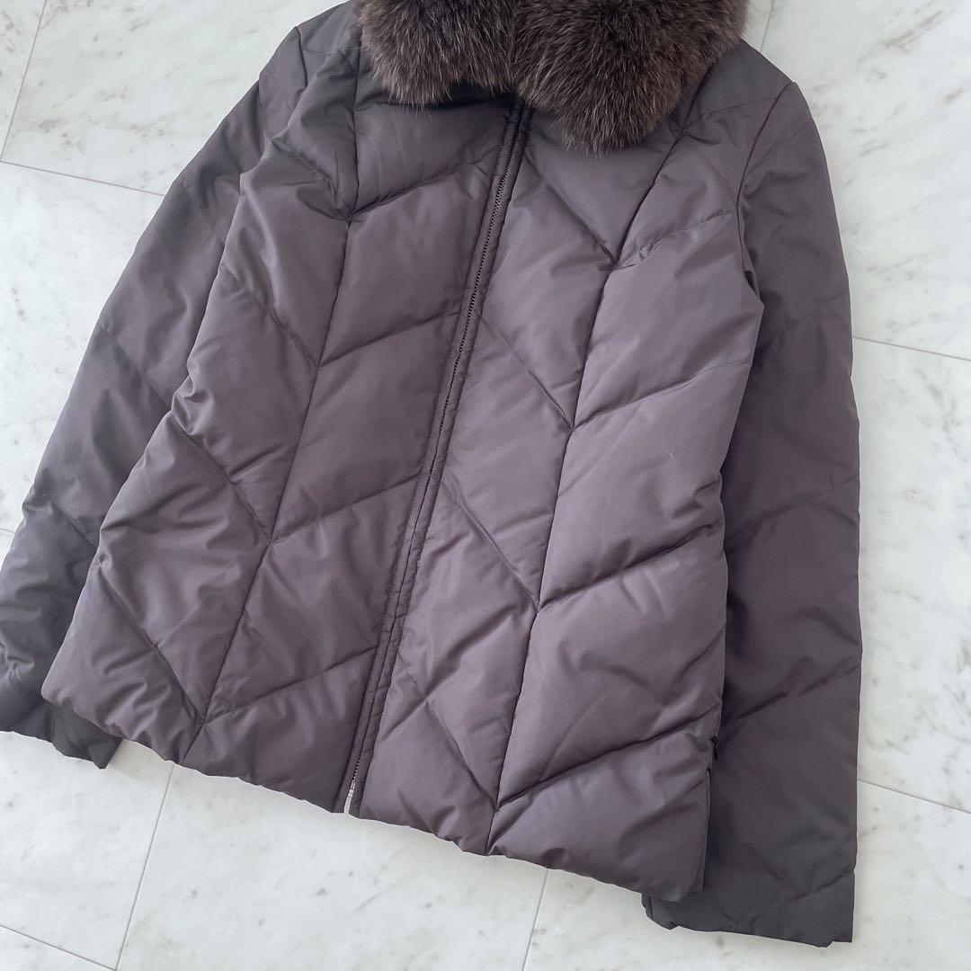 23区 ショートダウンジャケット ブラウン フォックスファー