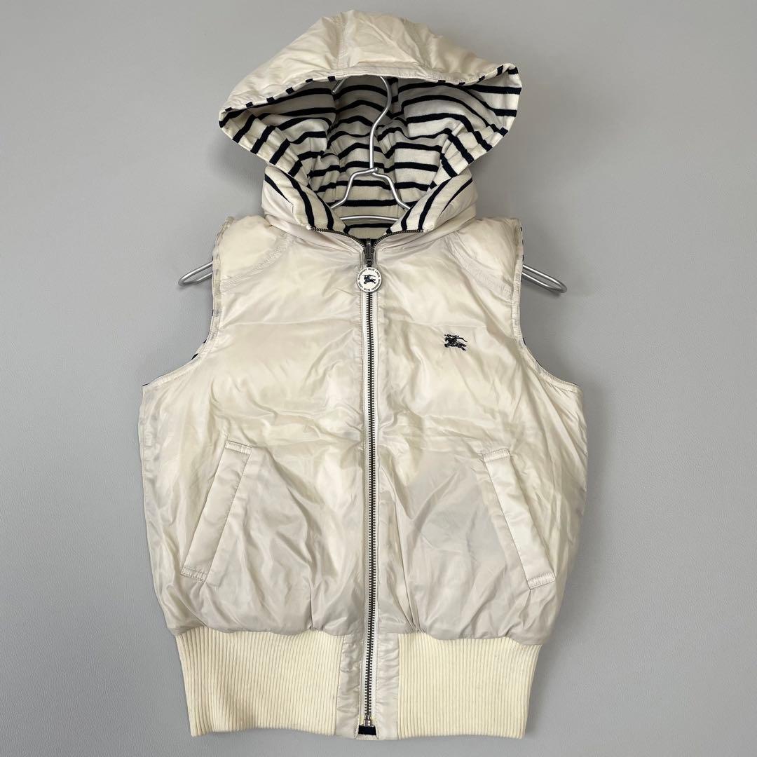 美品✨バーバリーブルーレーベル リバーシブル ダウンベスト 水鳥天然羽毛 M