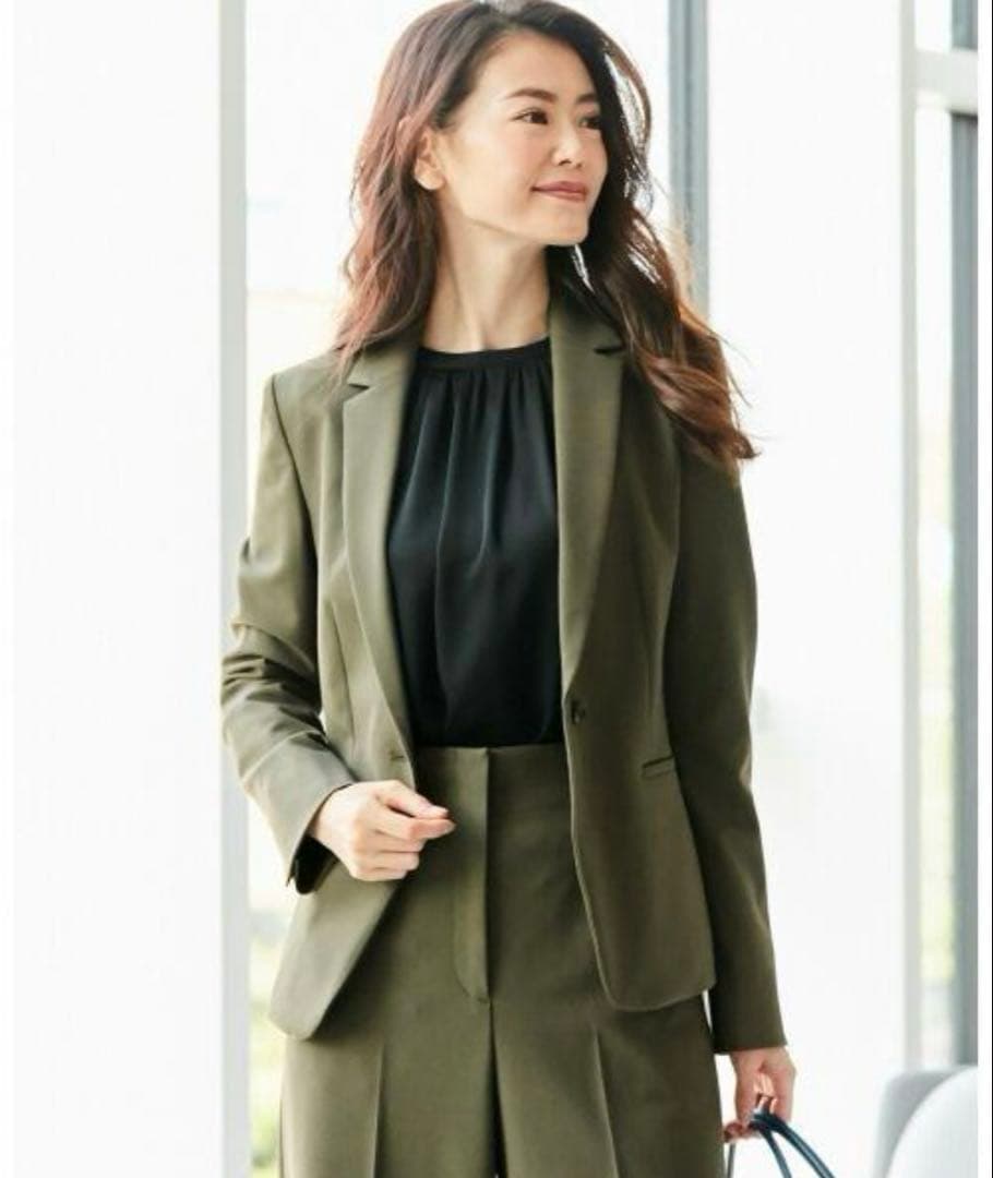 美品　ICB　Warm ette　スーツセットアップ　カーキ　L