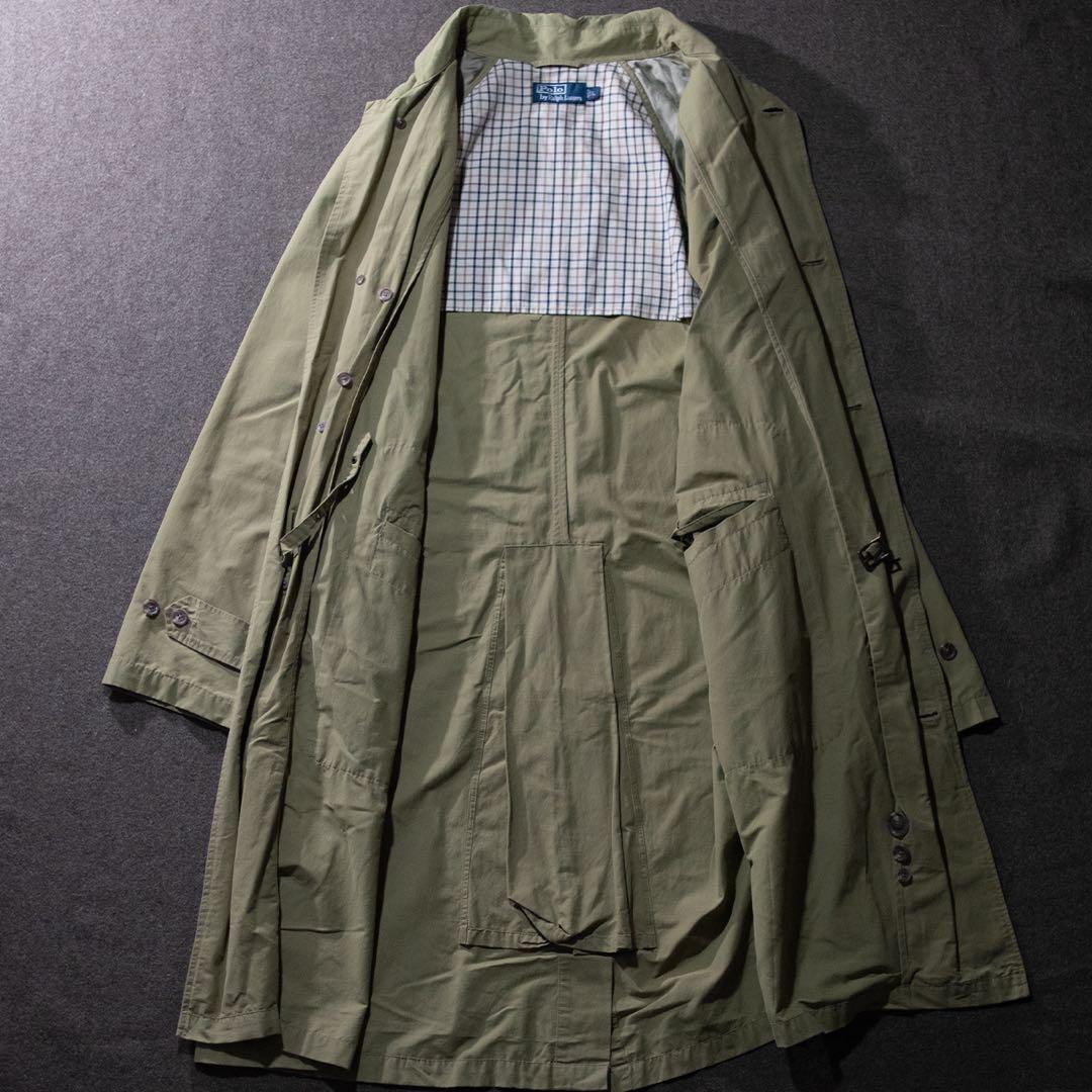 90s ポロ　ラルフローレン　トレンチコート　オリーブ