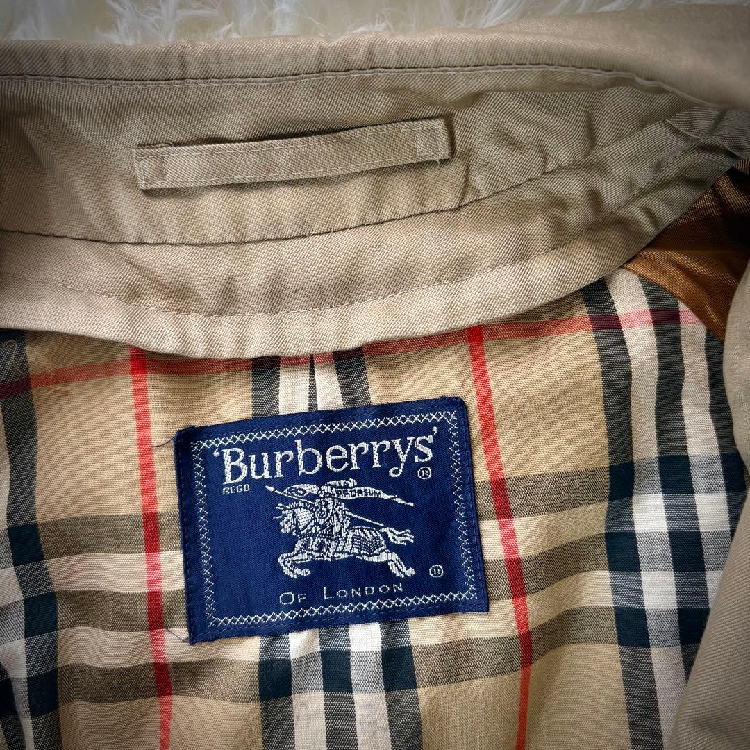 【良品】バーバリーズ・ステンカラーコート・ノバチェック・ベージュ・XL相当