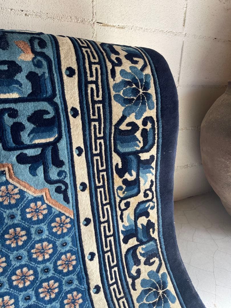 中国段通　4畳半　245×245 正方形　絨毯　カーペット　毛100% 手織り