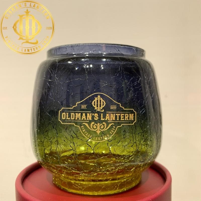 【限定】クラックグラス ブルーグレー/ イエロー Feuerhand ホヤ