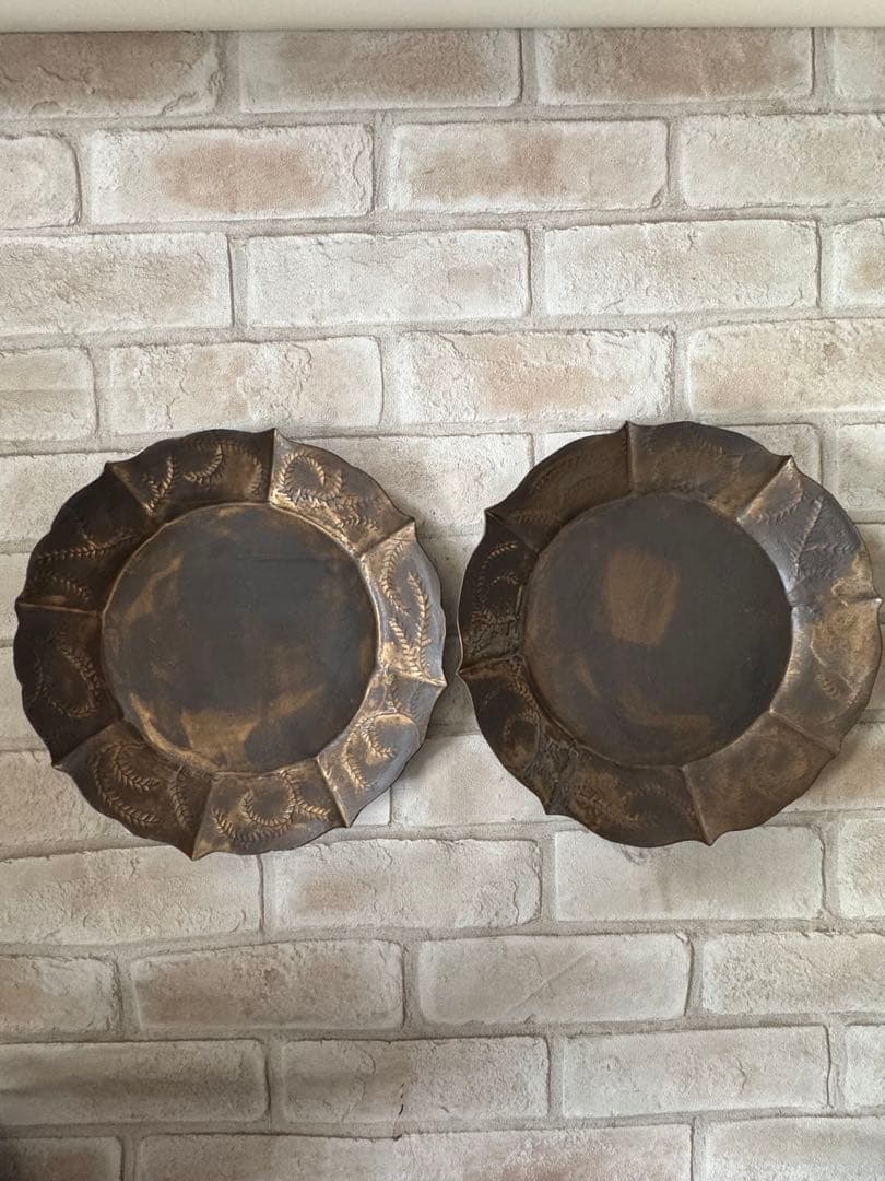 中村かおり ローズマリー丸皿(ブロンズ) ２枚セット